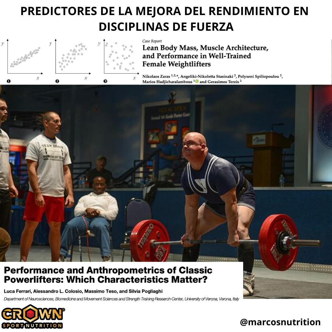 PREDICTORES DE LA MEJORA DEL RENDIMIENTO EN DISCIPLINAS DE FUERZA