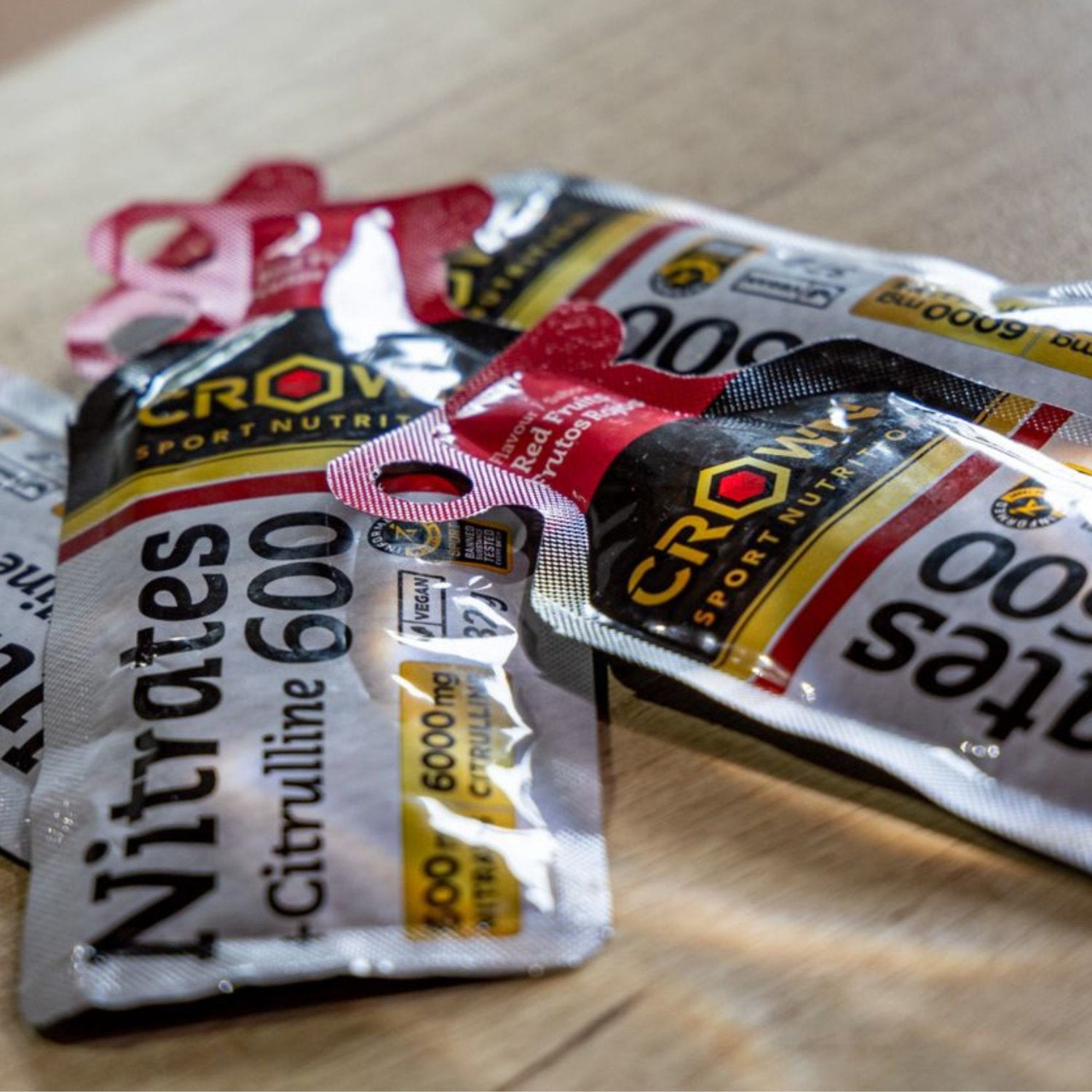Imagen de Nitrates 600 + Citrulline Shot Gel de Crown Sport Nutrition, un gel energético con 600 mg de nitratos y 6.000 mg.